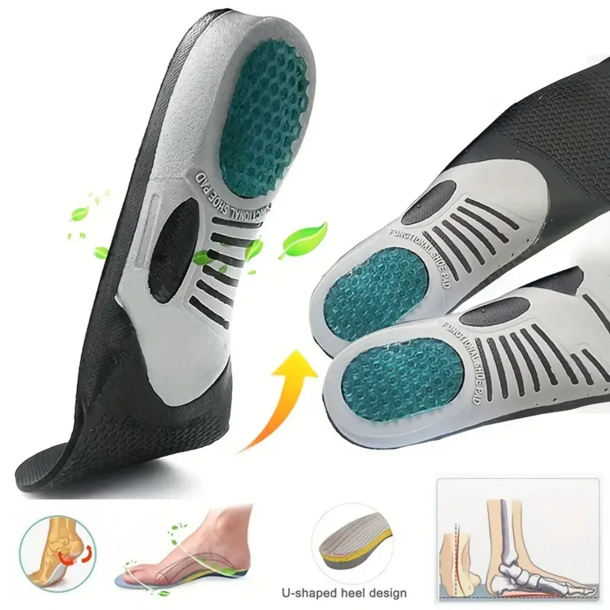 

3Pairs Orthopedic Insoles Orthotics Flat Foot Health Sole Pad for Shoes Insert Arch Support Pad Plantar Fasciitis Feet Care Pads