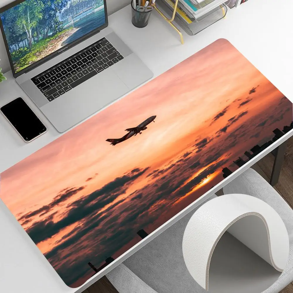 

airplane Mouse Pad Home Office Large Mouse Pad Gamer Waterproof PU Leather Desk Mat Computer Mousepad Keyboard pad Table Cover 7