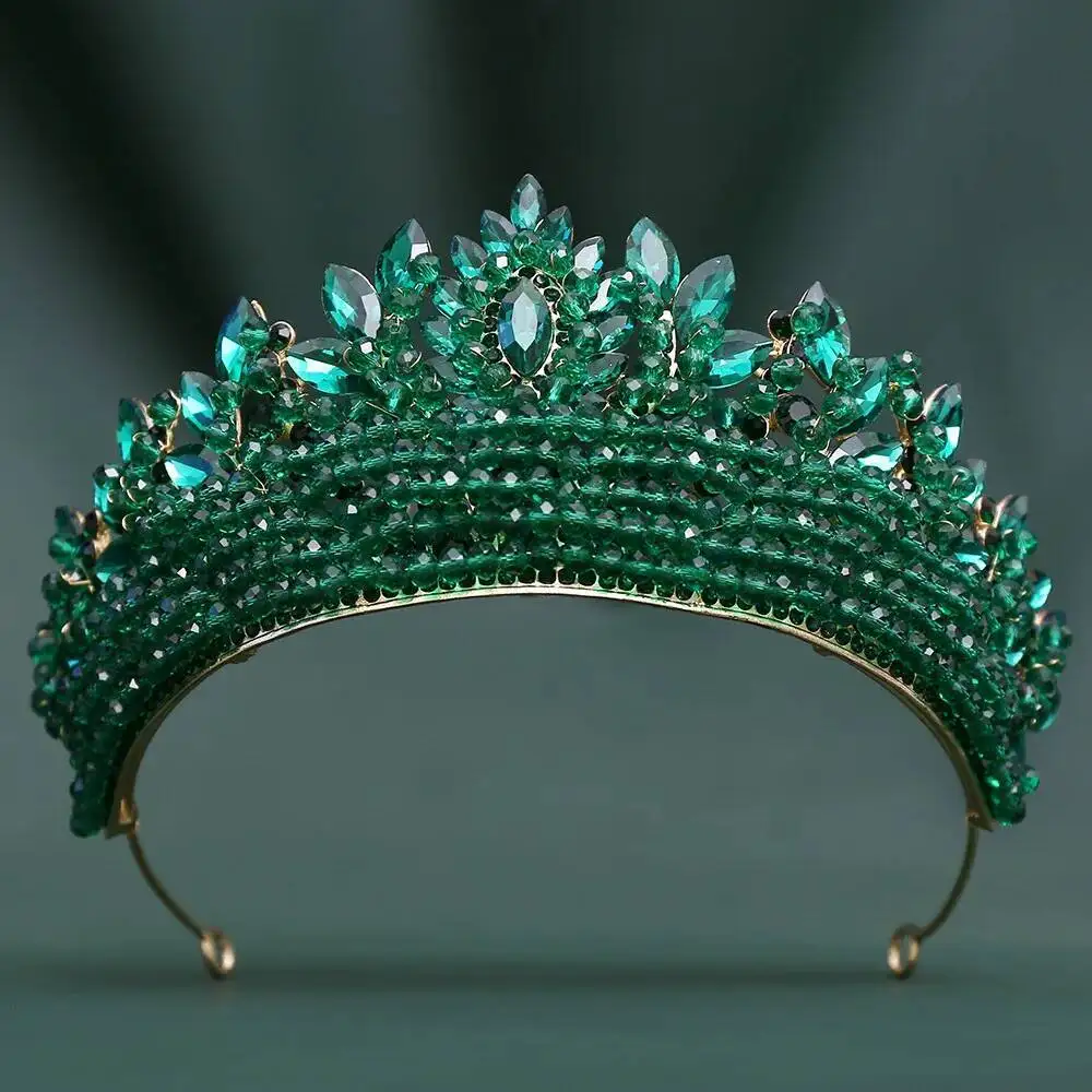 

Синие хрустальные бусины ручной работы со стразами, диадемы и корона, женский головной убор, театрализованное представление, свадебные короны, ювелирные изделия, аксессуары для волос