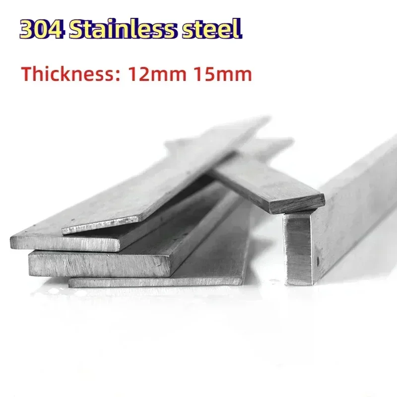 

1Pc Length 100/200/300/500mm 304 Stainless Steel Flat Bar Flat Plate Sheet Thickness 12/15mm Width 12/20/25/30/40/50/60/80mm