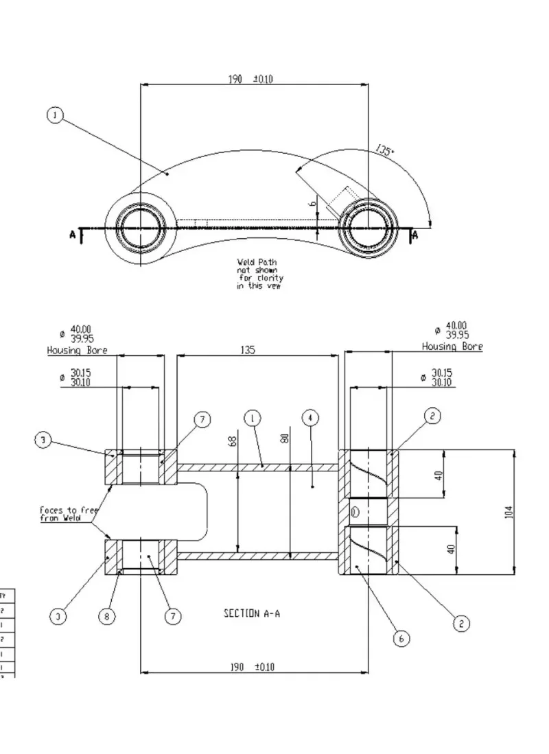 H-Шатун для деталей строительной техники