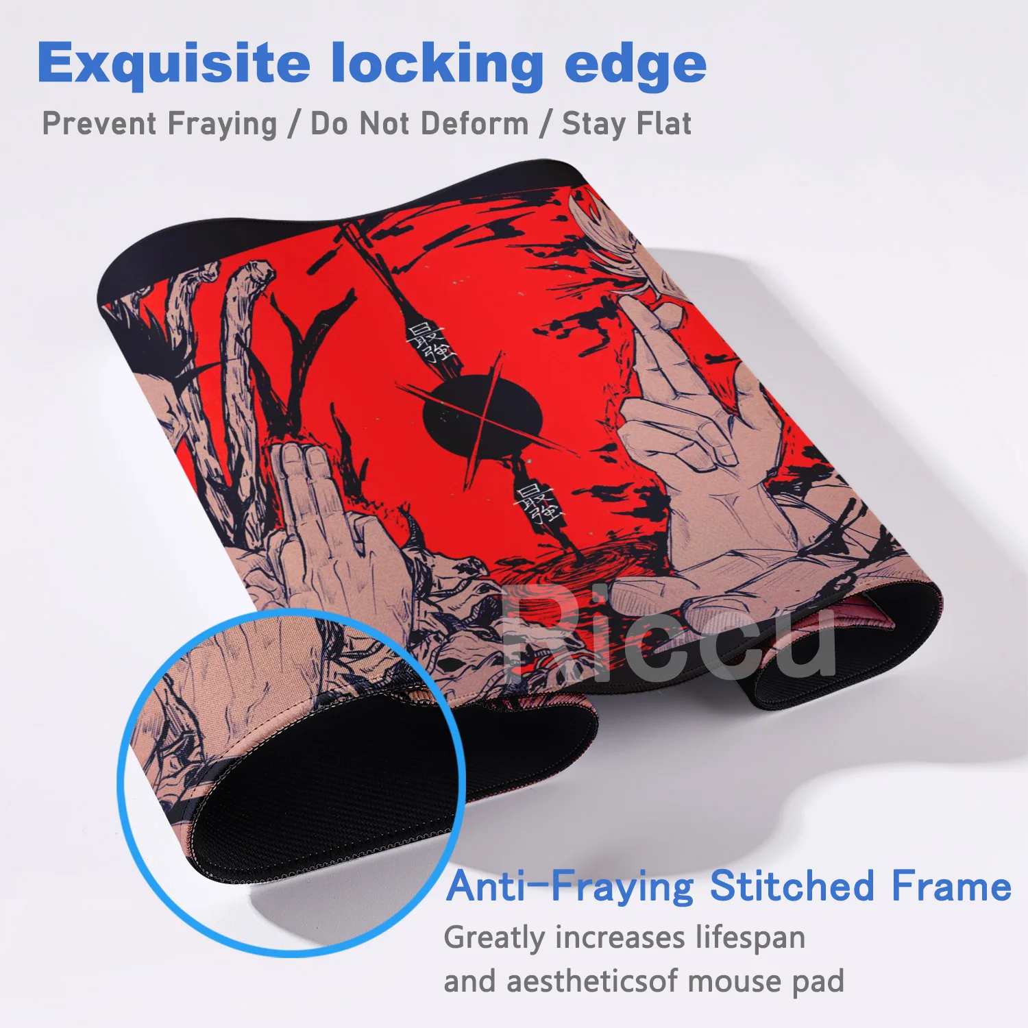 Large Gaming Mouse Pad J-ujutsu Kaisen Gojo Satoru Mouse pad LockEdge Thickened Computer Keyboard Desk Mat Rubber Anti slip Mats