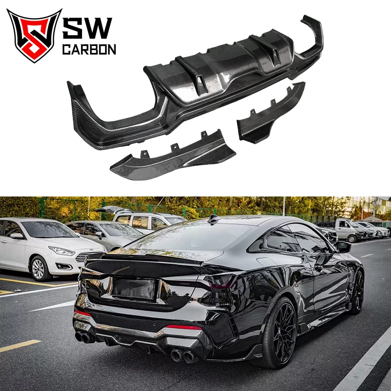 

For BMW 4 Series G22 G23 M-SPORT 2 Door 420i 425i 430i 440i 450i Carbon Fiber Rear Bumper Diffuser Lip Splitter Under Spoiler