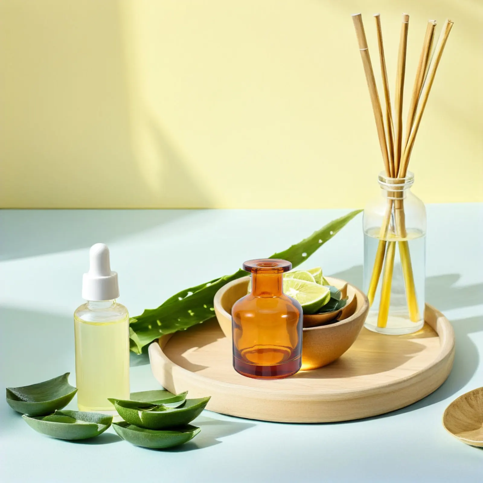 2pcs-cylindrical-glass-reed-diffuser-bottles-100ml-leakproof-essential-oil-storage-jars-refillable-aromatherapy-fragrance-oil