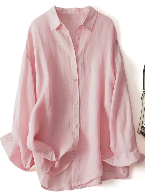 Oule レディース カジュアル リネン ロングスリーブ 日焼け防止 薄手 ゆったり エアコン付き カジュアル ロングスリーブ 春夏 2026