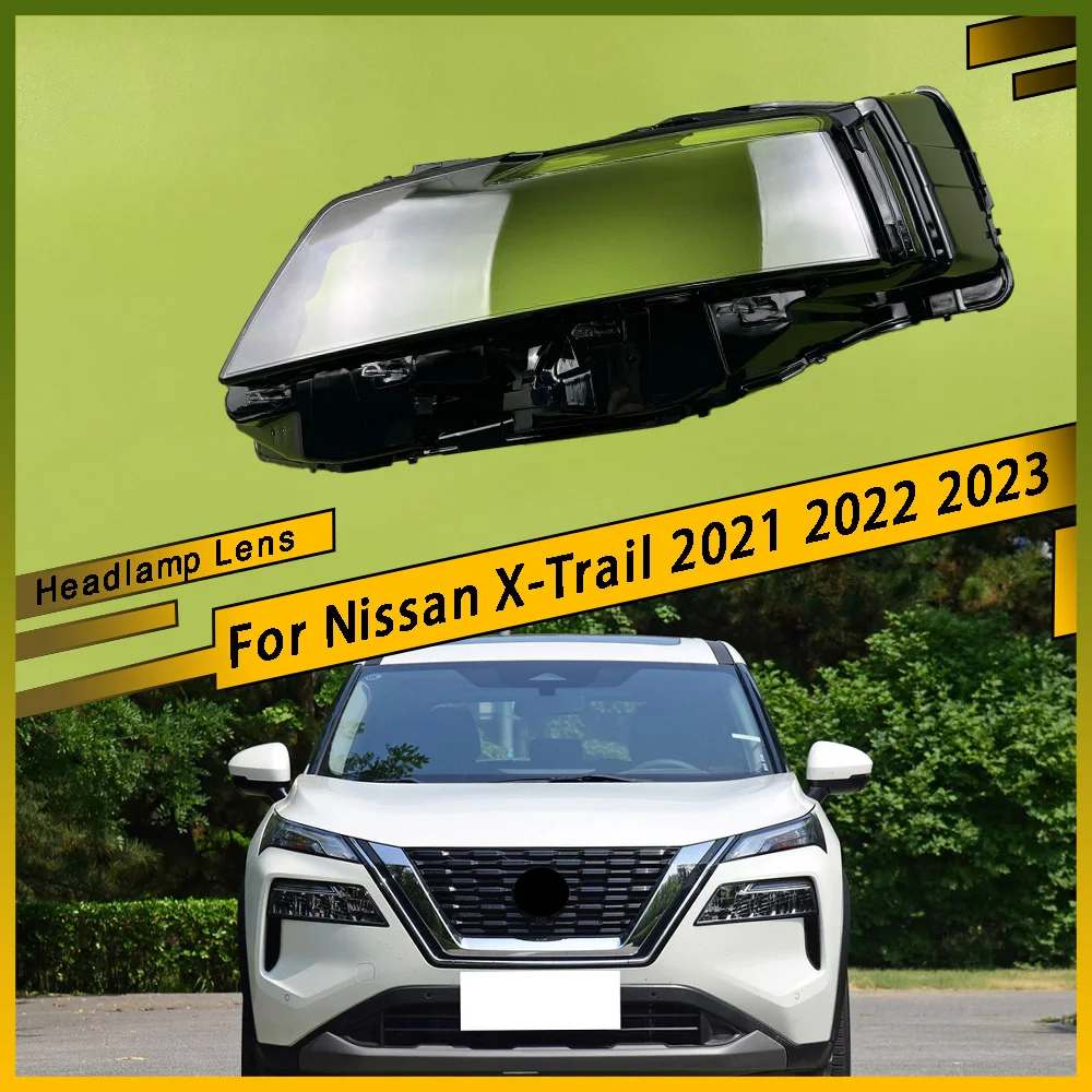 

For Nissan X-Trail 2021 2022 2023 Car Headlamp Lens Cover Headlight Glass Lens Lamp Transparent Shade Shell Car Accessories