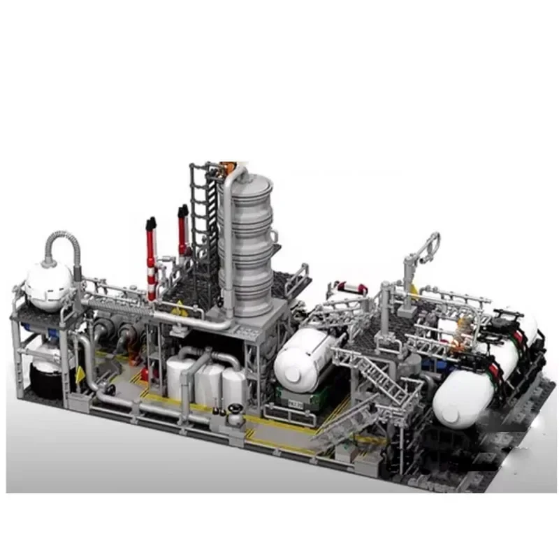 Novo MOC- 109090   Bloco de construção de montagem de plantas químicas de produção urbana modelo 2224 peças bloco de construção de aniversário infantil brinquedo presente