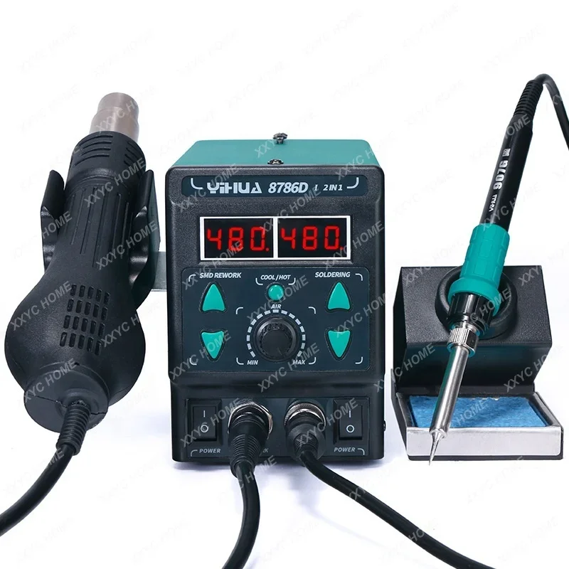 Upgraded Version 8786D I 2 in 1 Soldering Station with Hot Air gun