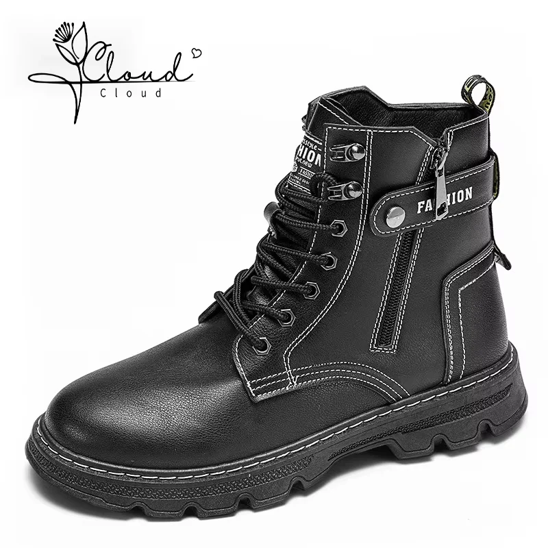 Men's High Top Casual Boots Autumn And Winter Outdoor Anti Slip Comfort Workwear Boots Fashion Versatile Trendy Boots Men's Shoe