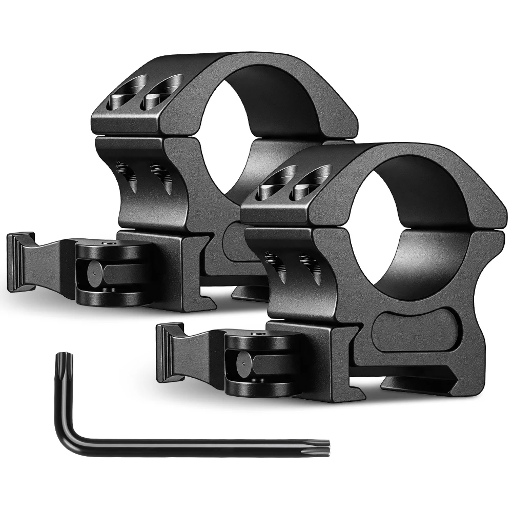 UniqueFire Anneaux de fixation rapide pour lunette de précision 1'' (25,4 mm) en aluminium, base de rail Picatinny fixée avec rail Picatinny 20 mm