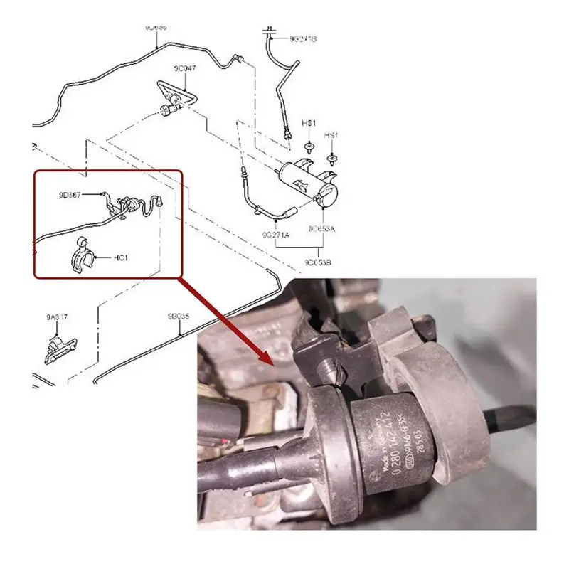 High-Quality 0280142412 New Vacuum Valve Solenoid For Ford Focus C-MAX MK3 (DYB) Volvo V50 C30 S40 Mazda 5 3 I 9BV000007AA 3M519 - view 5
