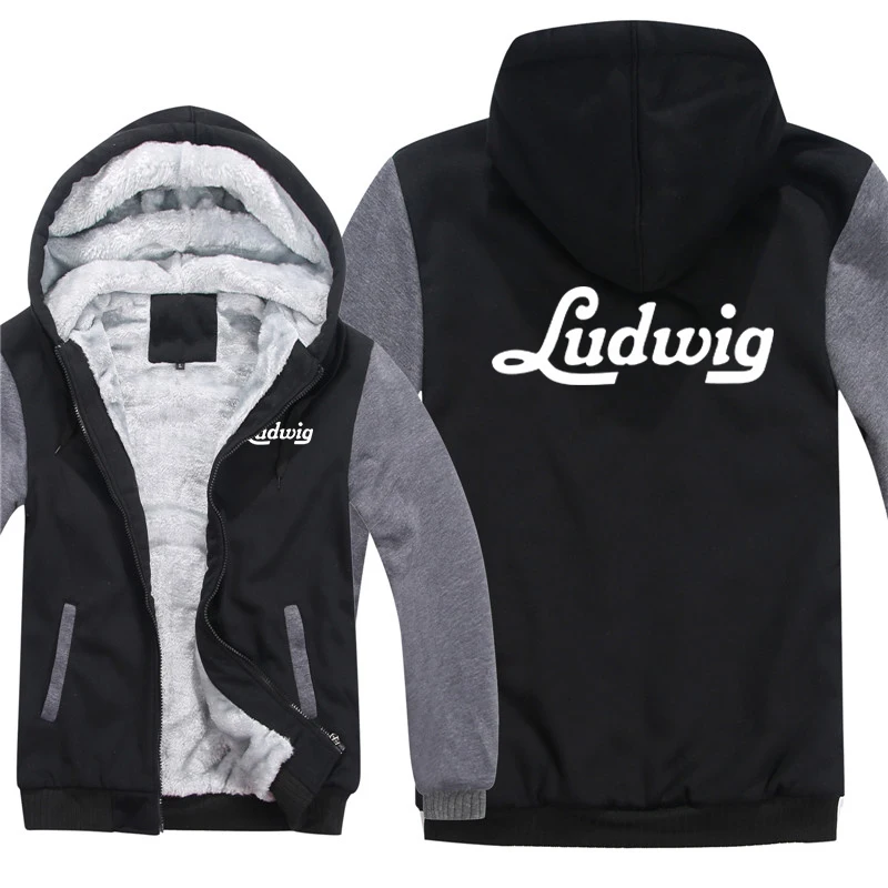 Ludwig Drums Hoodies Men Streetwear Coat Wool Liner Jacket Ludwig Sweatshirts Warm Hoody