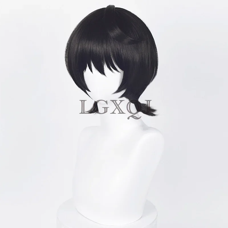 Sakuma Ritsu Cosplay Wig Game Ensemble Stars ES Sakuma Ritsu 30cm Black Hair Heat Resistant Party Wigs In stock + Free Wig Cap