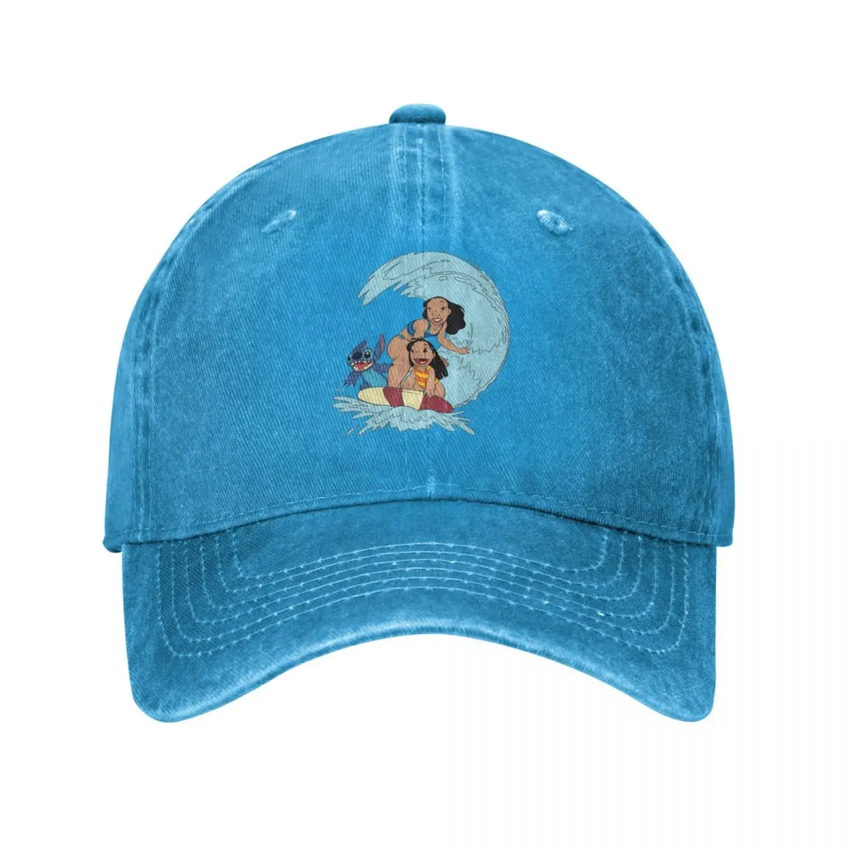 Lilo Stitch And Nani Baseball Cap Vintage Distressed Denim Cartoon Art Snapback Cap Outdoor Activities Caps Hat