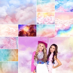MOON.QG Abstract colored Cloud Wall Backdrop Cloudscape Birthday Newborn Baby Shower Photography Background Home Decorations
