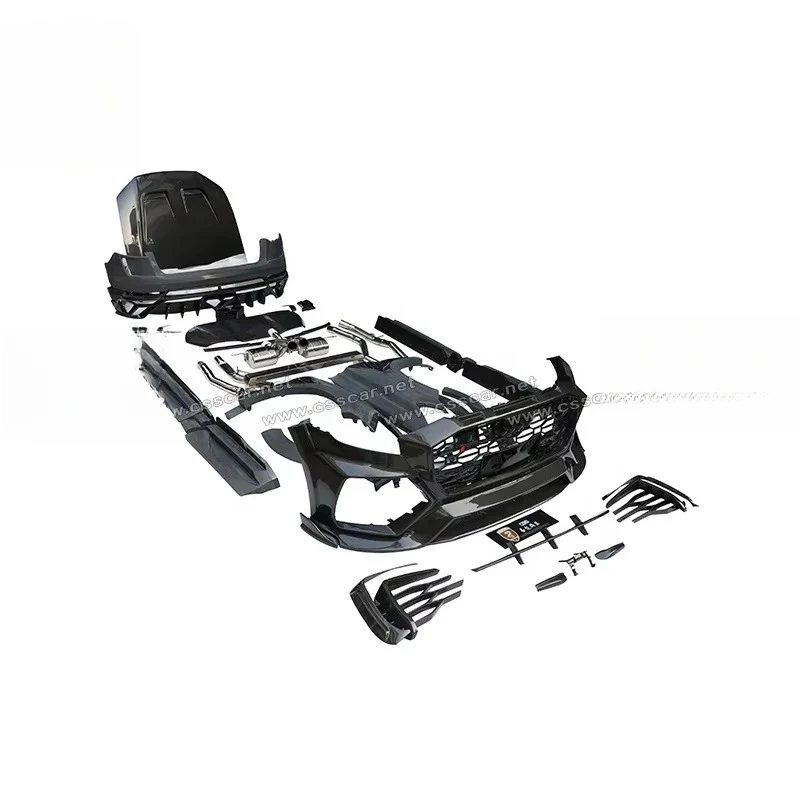 High Quality  MSY Wide Body Kit for Q8 RSQ8, Half Dry Carbon Fiber Front Rear Bumper Side Skirts Exhaust Pipes Roof Wing