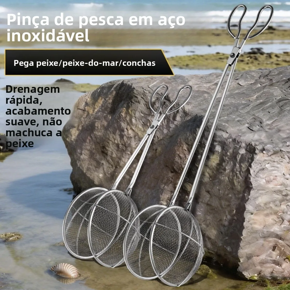 ステンレス鋼フィッシュグラバーネット多機能釣り道具アウトドアキャンプ旅行用品泥魚ふるいコントロールフィッシュクランプ