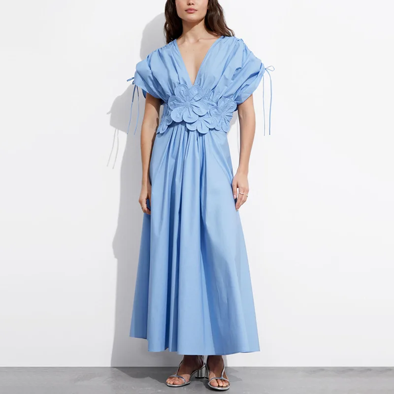 

Elegant and Graceful High-Waisted Large Hem Long Skirt 2025NewVFloral Patchwork Design Long Dress Women