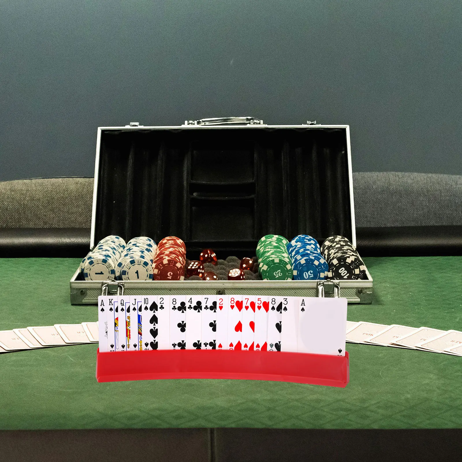 Domino Rack Playing Card Holder Multi-Function Compact Display Stand for Domino Tiles Bridge Cards Game Organizer Board Game