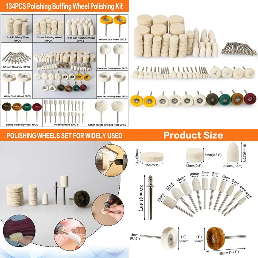 134PCS Polishing Bu…