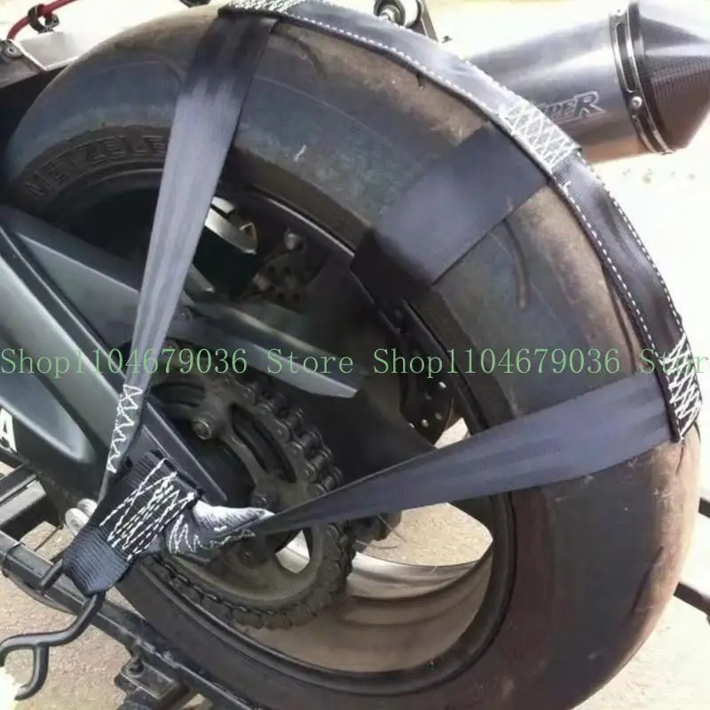 652F Motorcycle Wheel Tie Down Strap Secure Transport Accessory Polyester Tire Straps