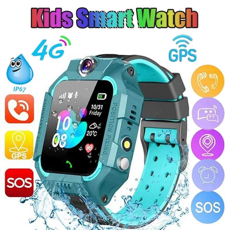 Kids Smart Watch SOS GPS Antil-lost Watch Ip67 Waterproof Built-in SIM Card Version Multifunction Intelligent Watch For Children