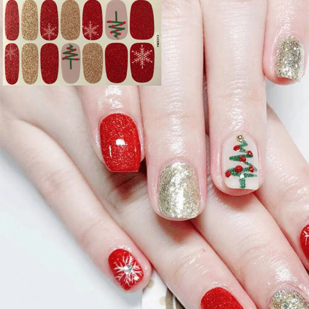 

8 Sheets Women Nail Sticker Decals Stickers Christmas Manicure Full Paste for