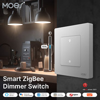 MOES Star Ring Series ZigBee Smart Dimmer Switch for Light Dimming Smart Life APP Work with Alexa Google Home Dimmable 1-3Gang