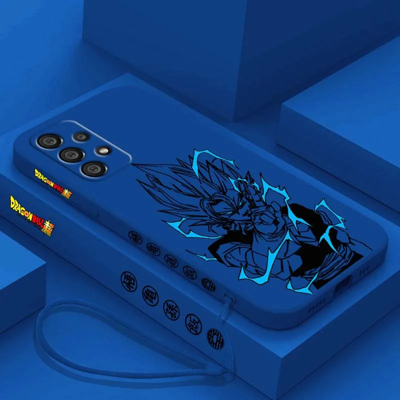 D-Dragon Ball Son Goku Fun Anime Cover For Samsung Galaxy A71 A55 A54 A53 A51 A50 A40 A15 A14 A06 5G Liquid Left Rope Phone case