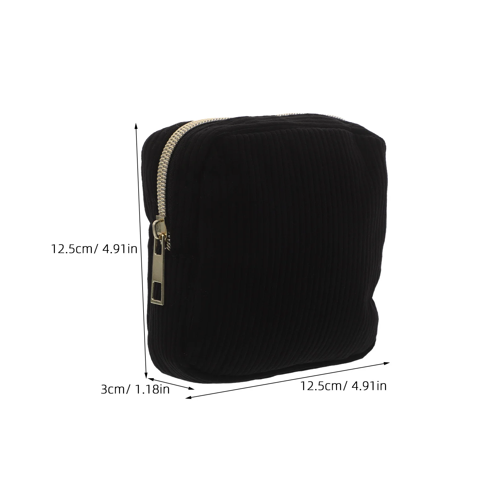 Compact Small Makeup Bag for Purse Black Mini Travel Case Women Girls Portable Organizer Toiletries Storage Bag Daily