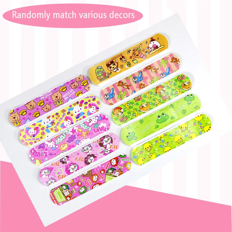 120Pcs/lot Cartoon Animal Pattern Children\'s Catch Hemostatic Patch First-Aid Children Strip Emergency Kit Wound Plaster Patches