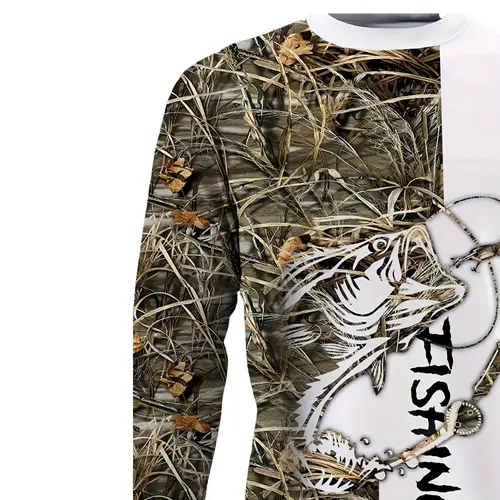 Fishing Shirts Men's T-Shirts Long Sleeve Mens Clothes Autumn Streetwear Crew Neck Pullovers Mens T Shirt Casual Men Clothing - Image 5