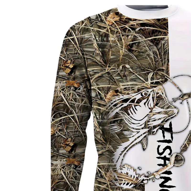 Fishing Shirts Men's T-Shirts Long Sleeve Mens Clothes Autumn Streetwear Crew Neck Pullovers Mens T Shirt Casual Men Clothing - Image 5