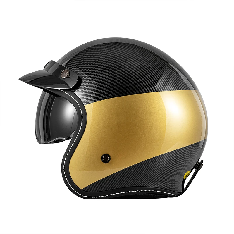 Export Version: 3C Certified Motorcycle Open Face Helmet, Retro 3/4 Helmet for Men & Women, All Seasons, Scooter & Cruiser Bike view 6