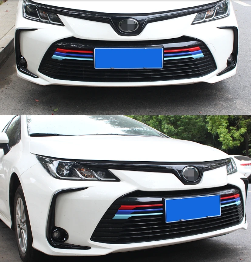 

Style Accessories Front Head Colorful Grille Grill Decoration Ring Molding Garnish Cover Trim For Toyota Corolla E210 2019- 2022