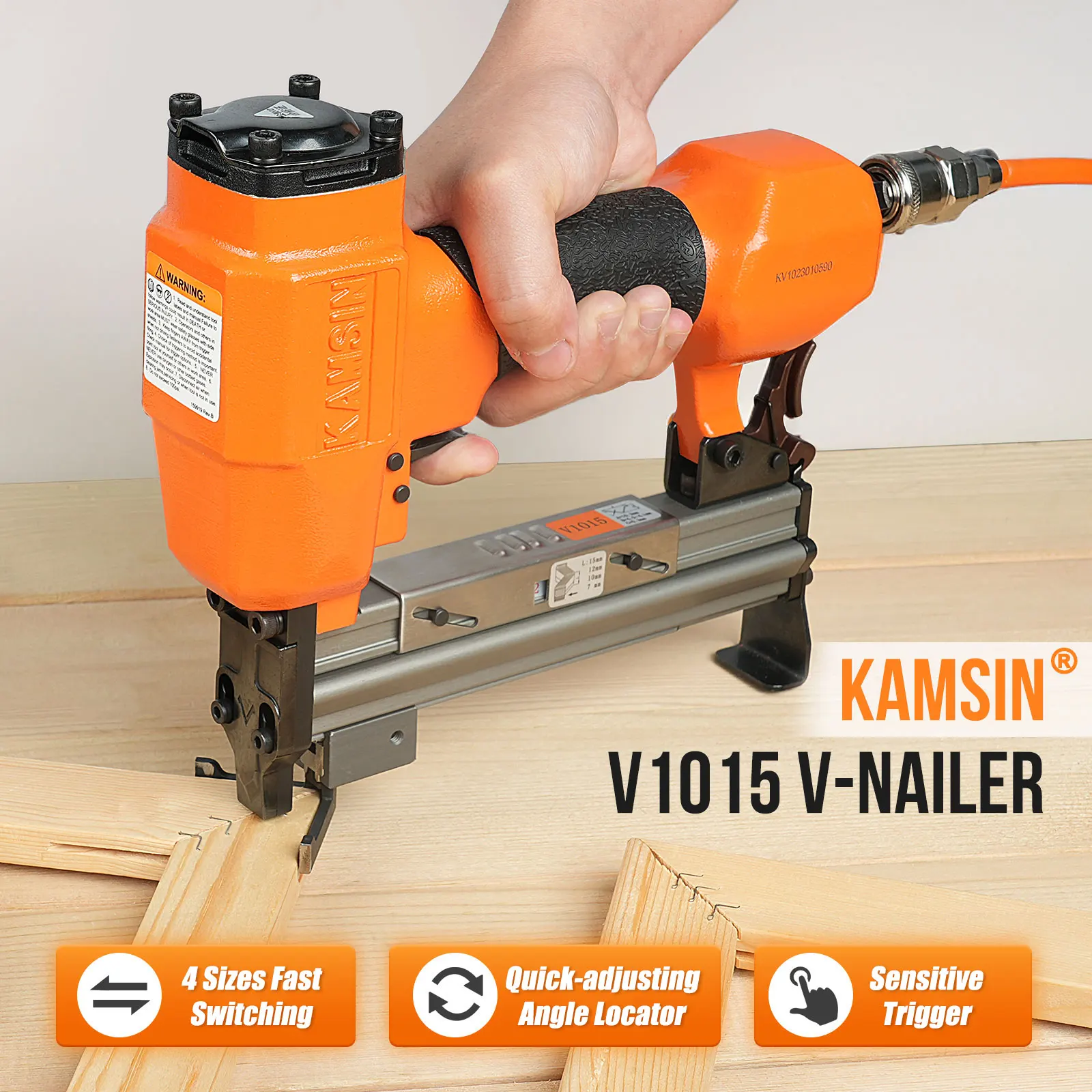 KAMSIN V1015 № Гибкий пневматический гвоздезабиватель 30V / степлер 30V для дома, DIY и фотостудий