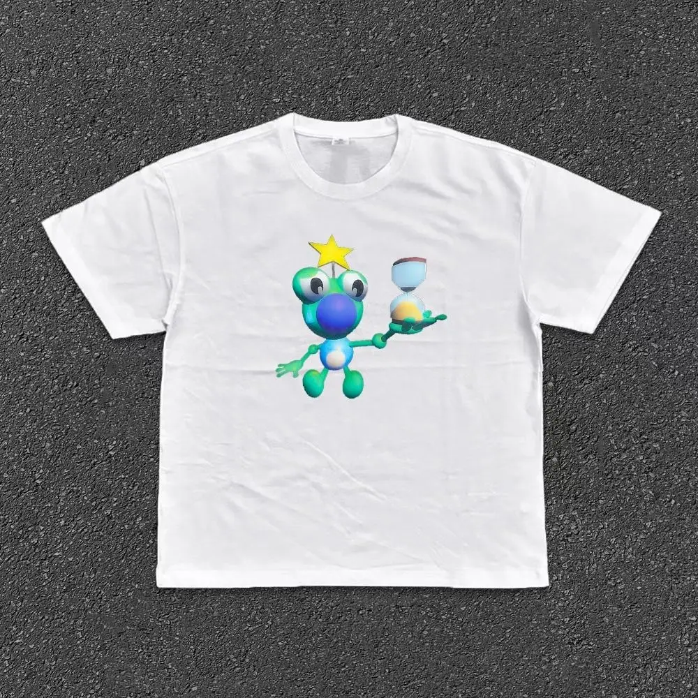 

Футболка с забавным принтом, женская футболка с круглым вырезом, летний оригинальный дизайн из чистого хлопка High Street, топ для пар, короткий рукав