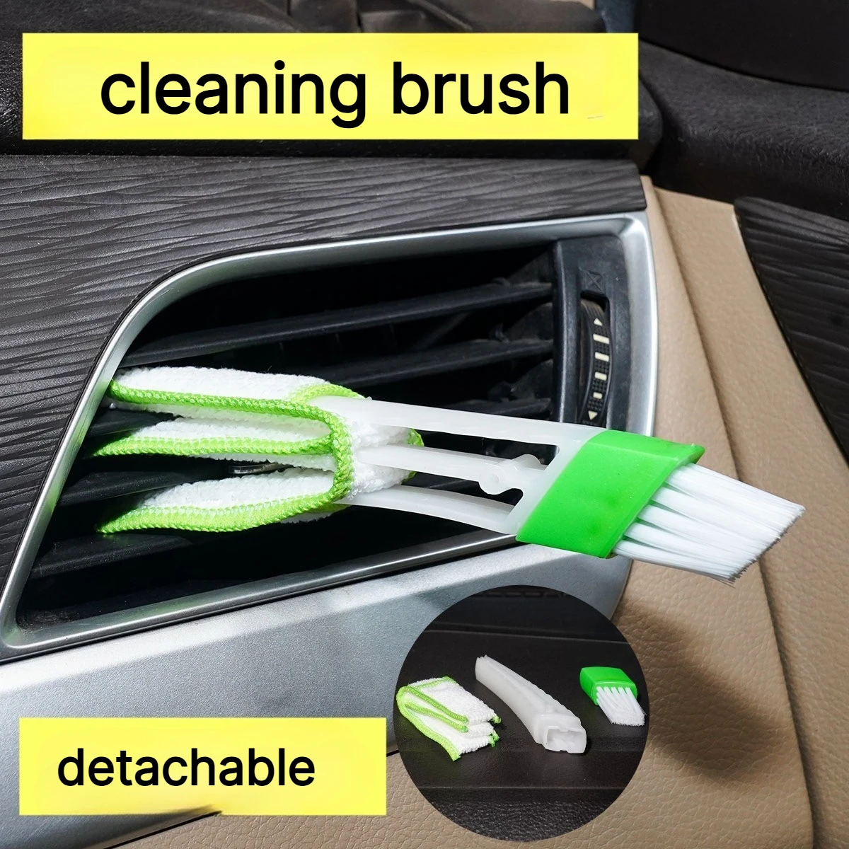 4pcs Auto Car Air Outlet Cleaning Brush, Dashboard Duster Brush Car Interior Cleaning Tool Keyboard Brush Car Accessories