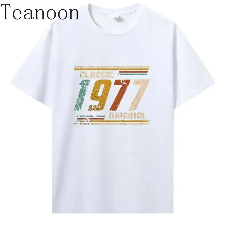 Teanoon Novelty Awesome Vintage Classic 1977 Original T Shirt Streetwear Cotton Birthday Gifts Summer Style T-shirt Men Tees