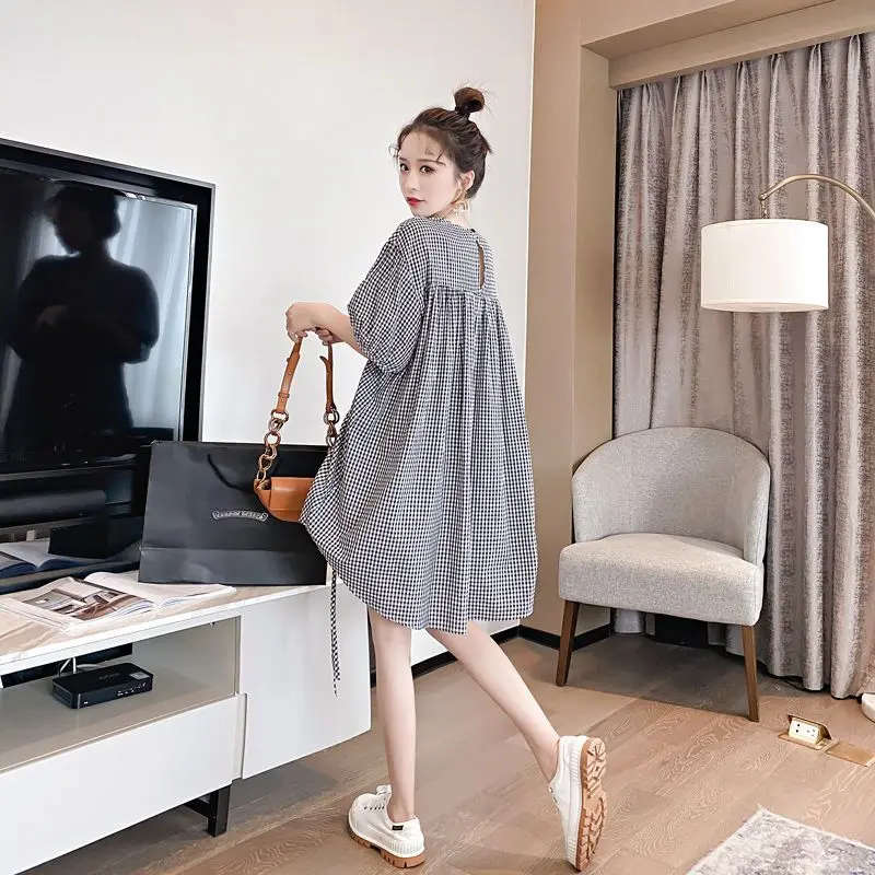 Vintage Striped Drawstring Blouse Summer New Short Sleeve Asymmetrical Lacing Loose Trend Shirt Tops Fashion Trend Women Clothes