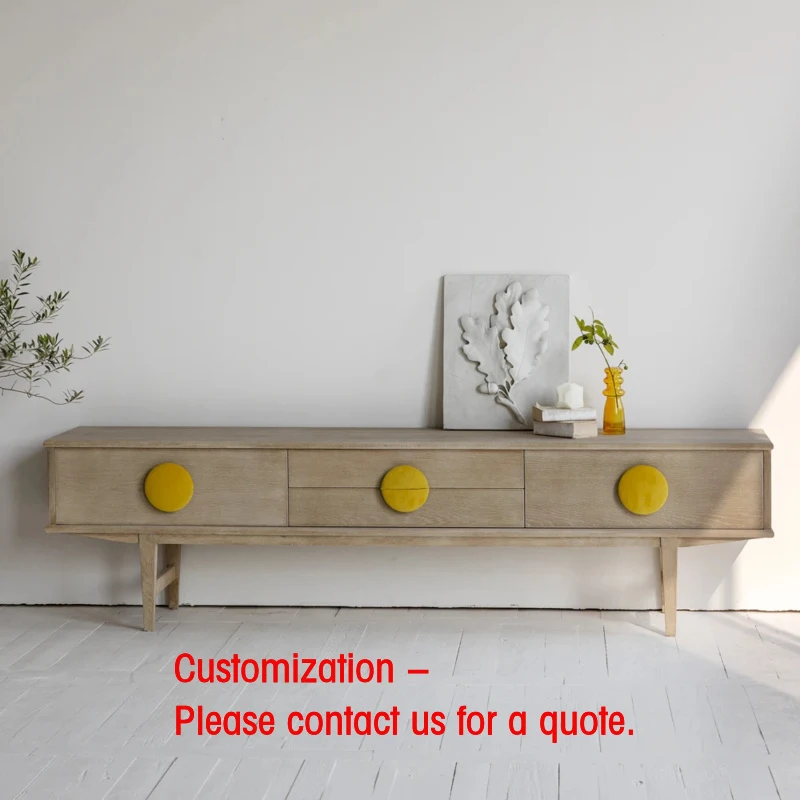 custom.Modern Style Wall Solid Wood Oak Media Console Living Room Furniture Tv Stands Tv Unit TV Cabinet