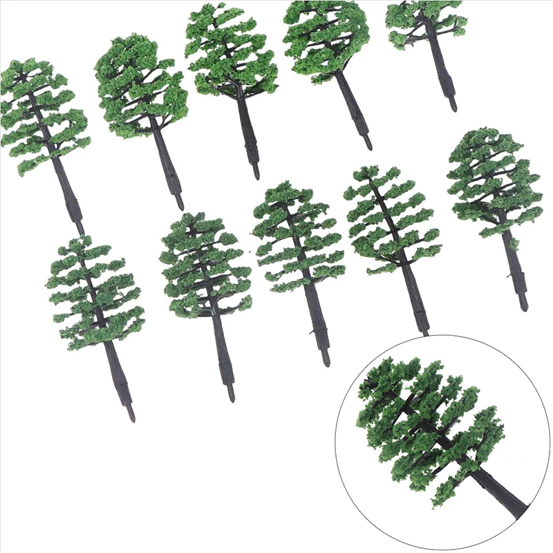 10Pcs Train Layout Tree Building DIY Ature Toys 7cm Model Trees Micro Landscape Decoration Scale Architectural Model