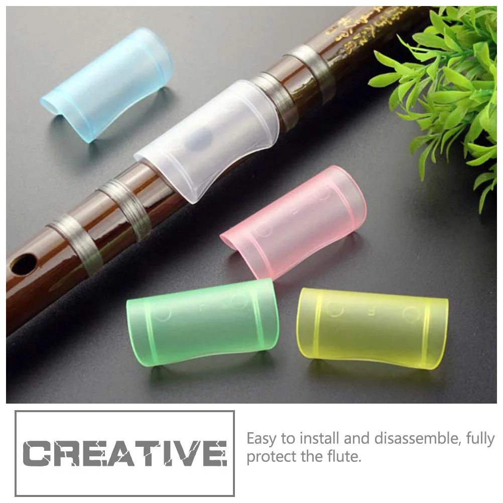 5 Pcs Diaphragm Protector Creative Flute Protectors Simple Accessories Covers Bamboo Pink