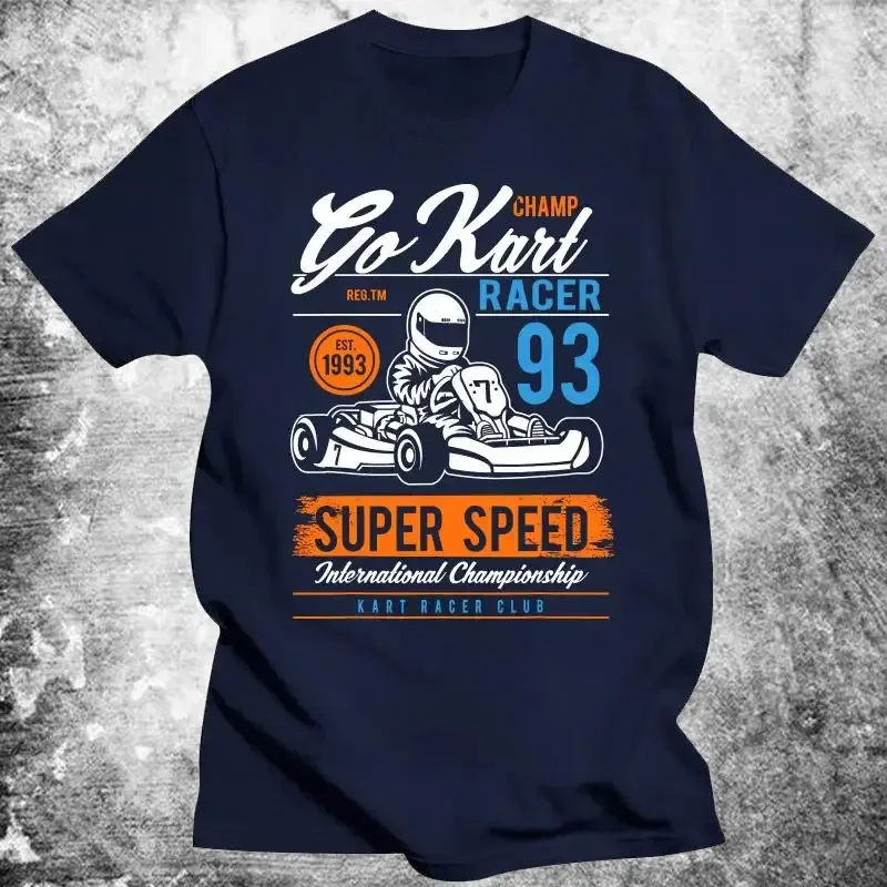 Classic Cotton O-neck Outdoors Tops Vintage Go Kart Printed T Shirt Man 90S Racing Karting Pilots Gift Streetwear T-shirt summer