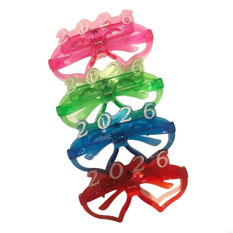 B95F Leuchtende LED-Brille für Cosplay-Event, praktischer Kunststoffrahmen, verstellbare Passform, Erwachsene, Kinder,