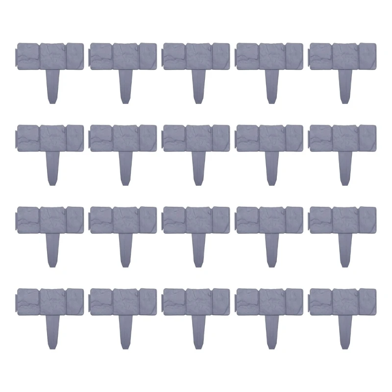 

5/10/20Pcs Plastic Garden Edging Stone Look Border Decorative Flower Bed Fence for Landscaping Lawn Stakes Garden