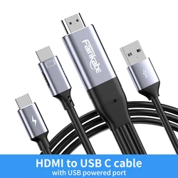 Fairikabe HDMI to USB C Adaptor Cable 8.2FT 4K60Hz For Xbox PS5 Steam Deck Dock Nreal Xreal Xreal Beam Rayneo Touchable Monitor