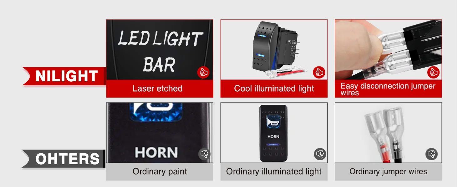 7PIN ON-OFF-ON Rocker Switch
