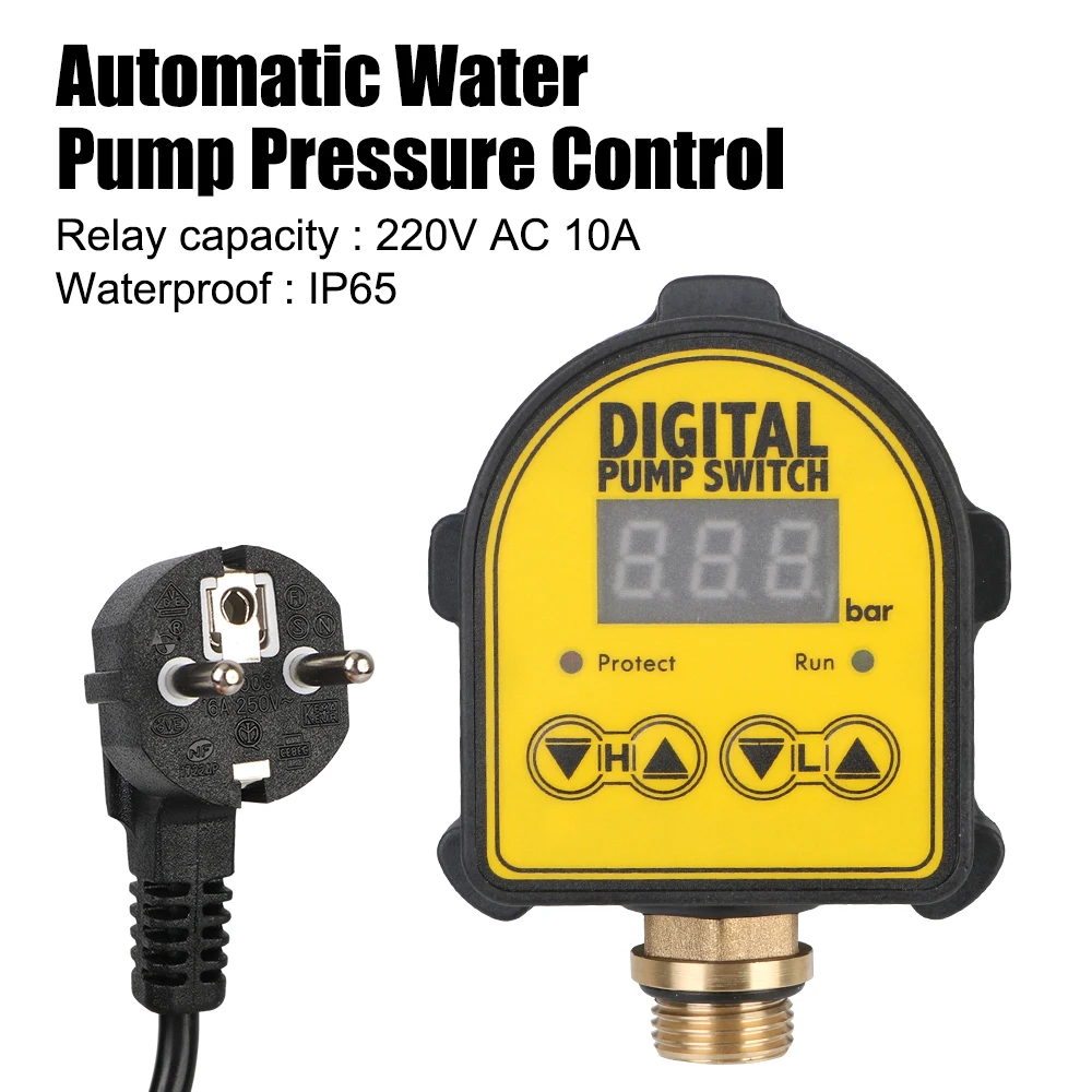 Pressure Controller Switch 0-10 Bar 1/2'' interface For Water Pump On/OFF 220V Digital Automatic Air Pump Water Oil Compressor