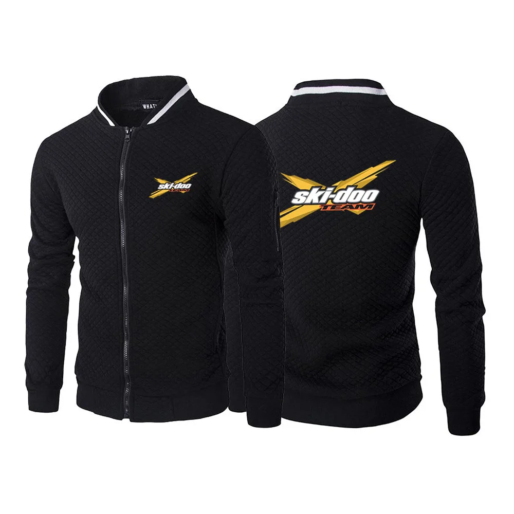 

2023 New Spring Autumn Ski Doo Can-am Logo Print Casual Zipper Round Neck Comfortable Coat Sports Fashion Slim Fit Cotton Jacket